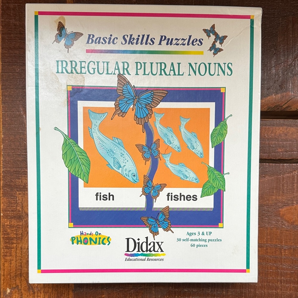 Irregular Plural Nouns Puzzle - Blue and Orange
